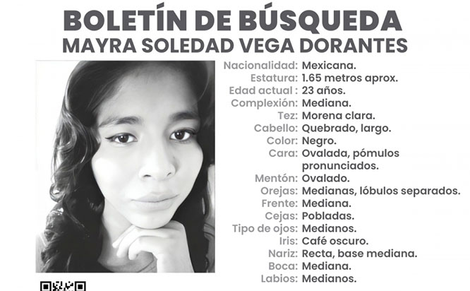 Mayra de 23 años desapareció en calles de Tehuacán