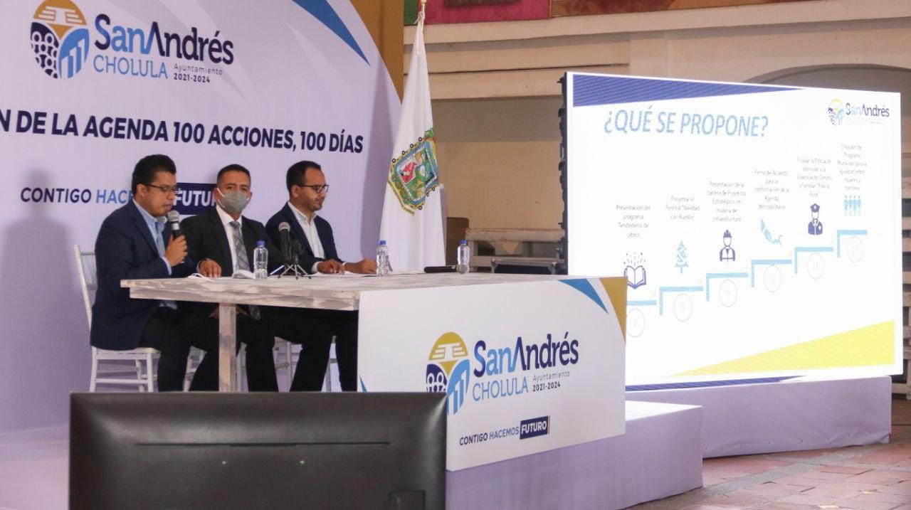 Presenta Tlatehui Agenda de 100 días en San Andrés Cholula