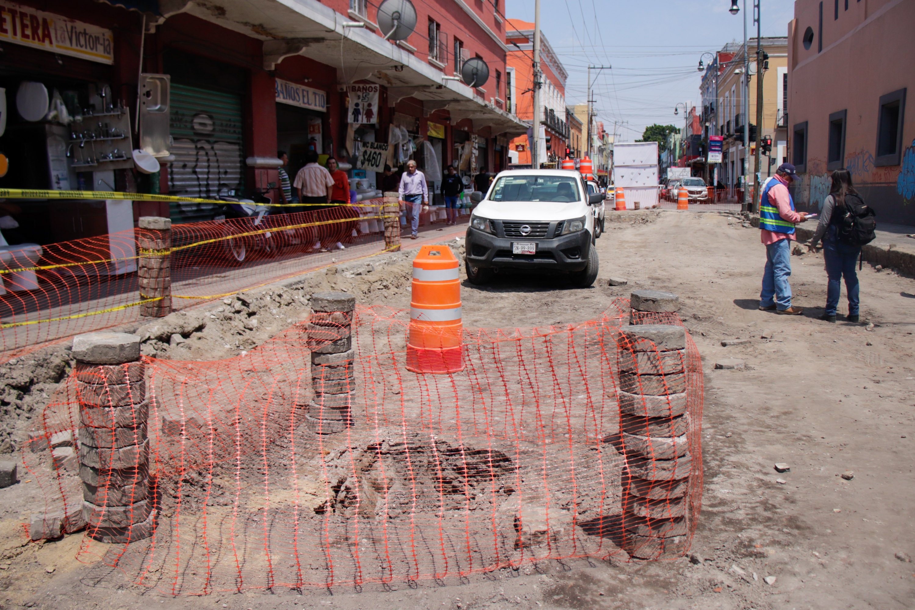 VIDEO Se forma socavón en el Centro Histórico de Puebla