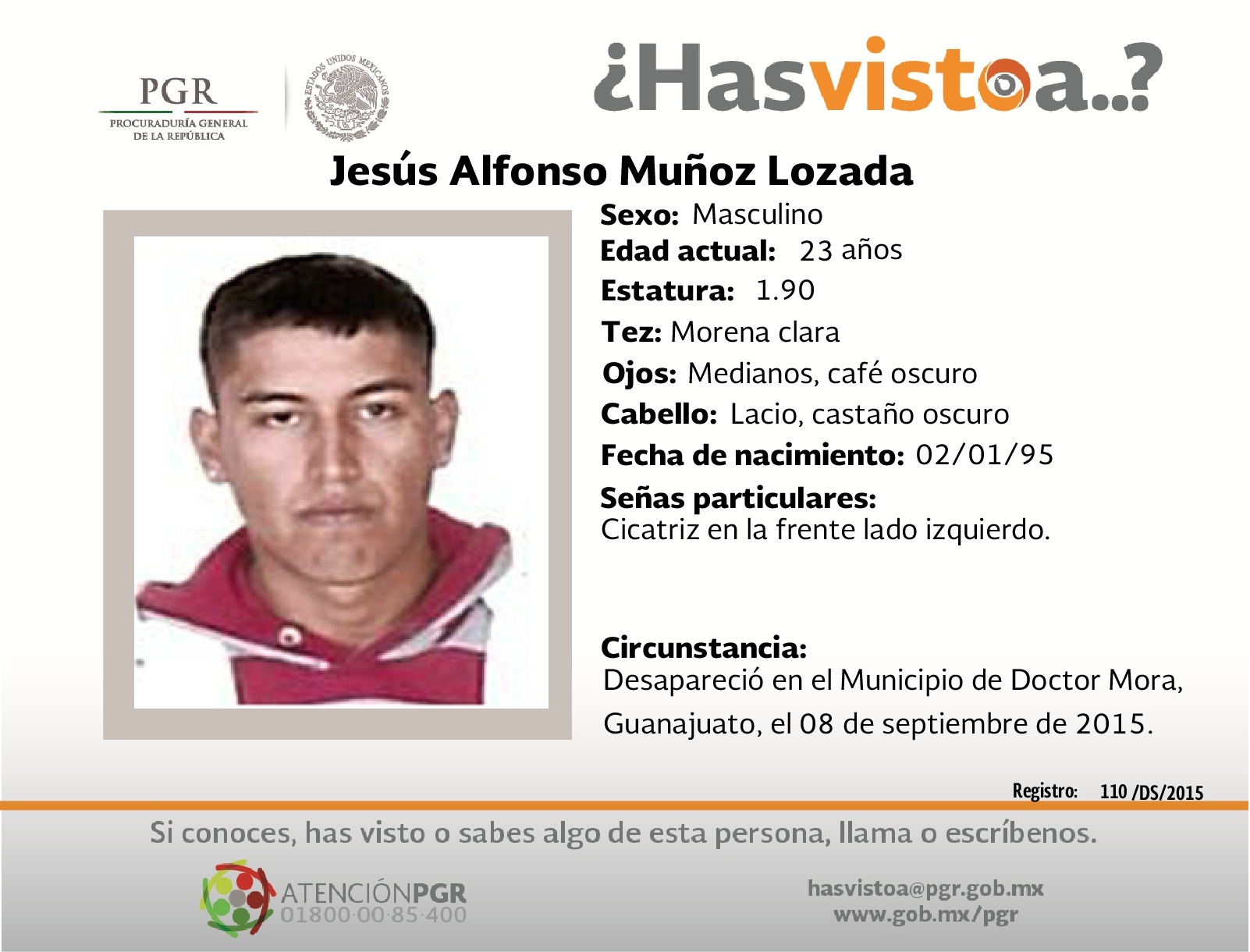 Ayúdanos a localizar a Jesús Alfonso