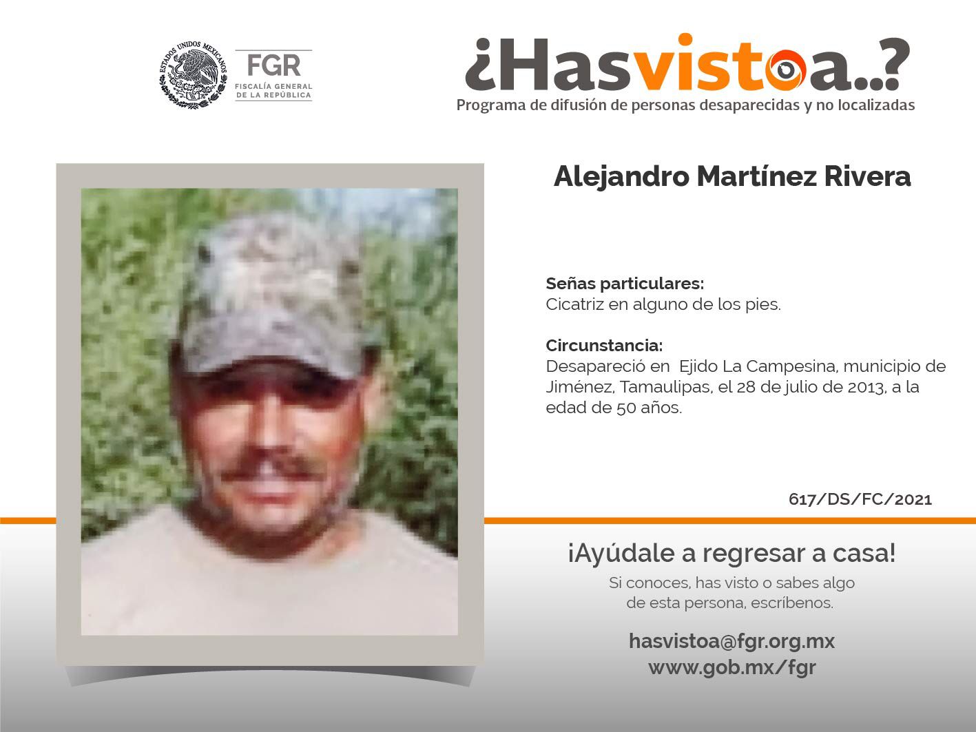 Solicitan apoyo para localizar Alejandro Martínez desaparecido en Tamaulipas