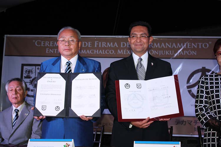 Firman acuerdo de hermanamiento Tecamachalco y Onjuku, Japón