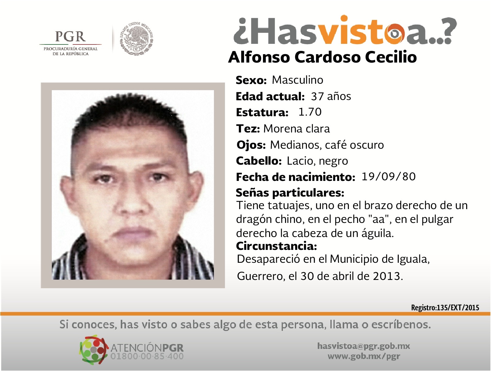 #SeBusca Ayúdanos a localizar a Alfonso Cardoso