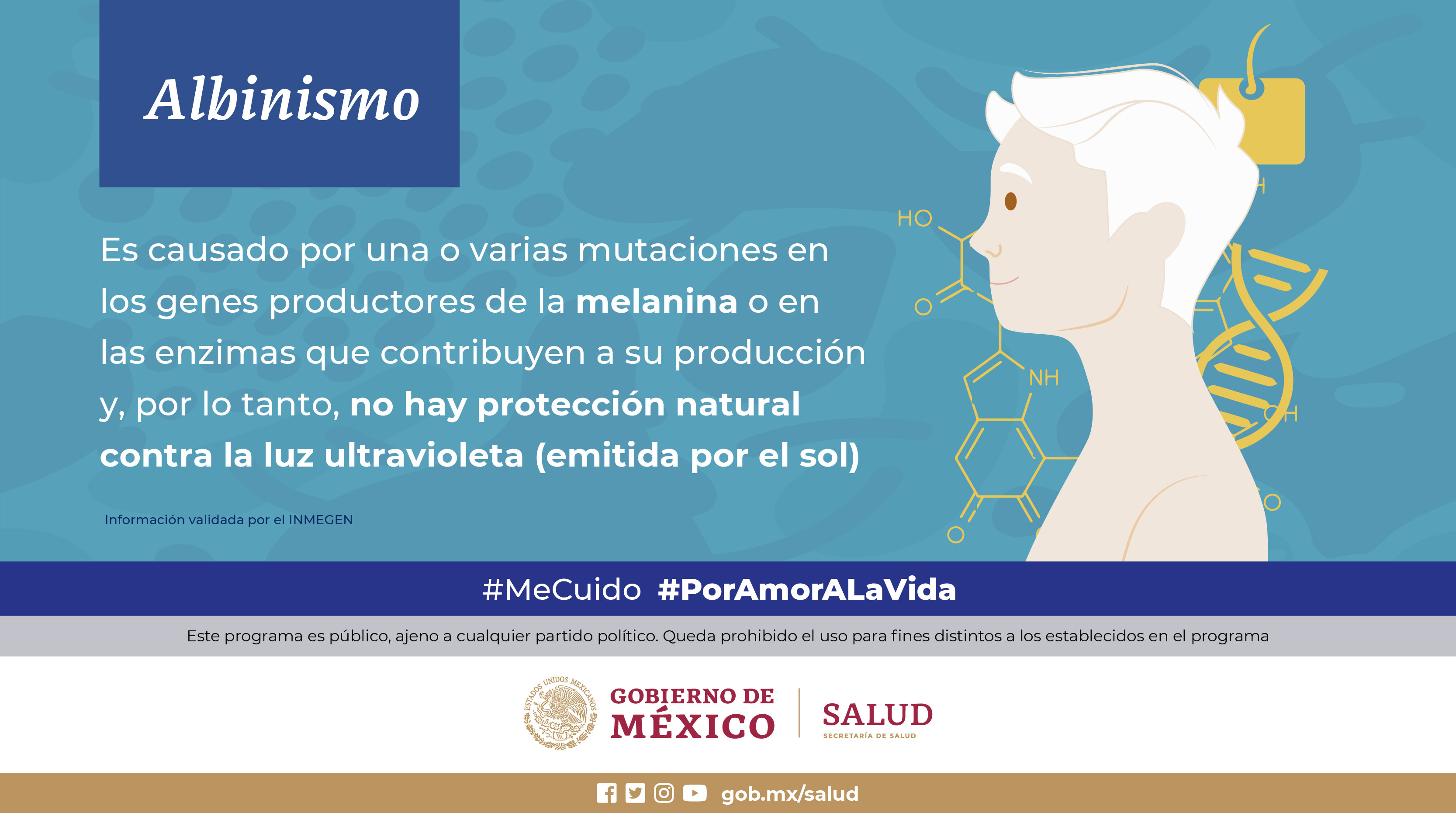 Albinismo, condición detectable con pruebas genéticas