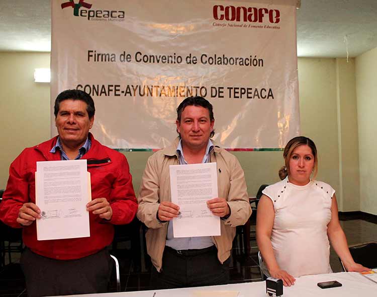 Invertirán Ayuntamiento y Conafe más de 3 mdp en Tepeaca
