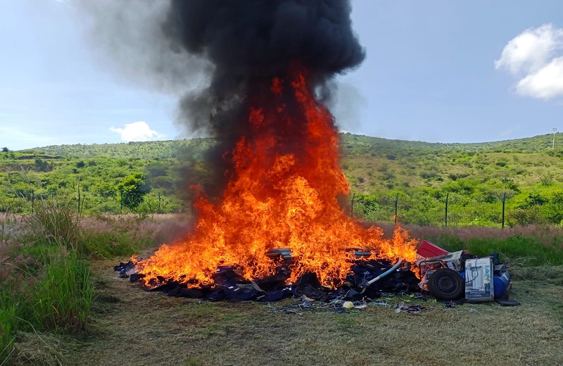 Incineran más de 103 kilos de marihuana en Michoacán