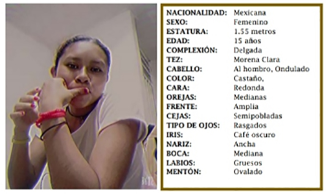 Xóchitl de 15 años desapareció en la Romero Vargas en Puebla