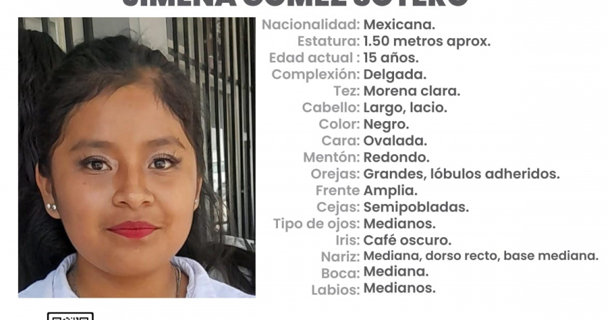 Jimena de 15 años desapareció en el municipio de Cuautinchán