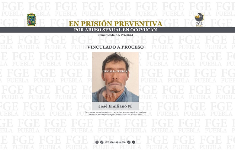 Emiliano va preso por abuso sexual a vecina tras convivio en Ocoyucan