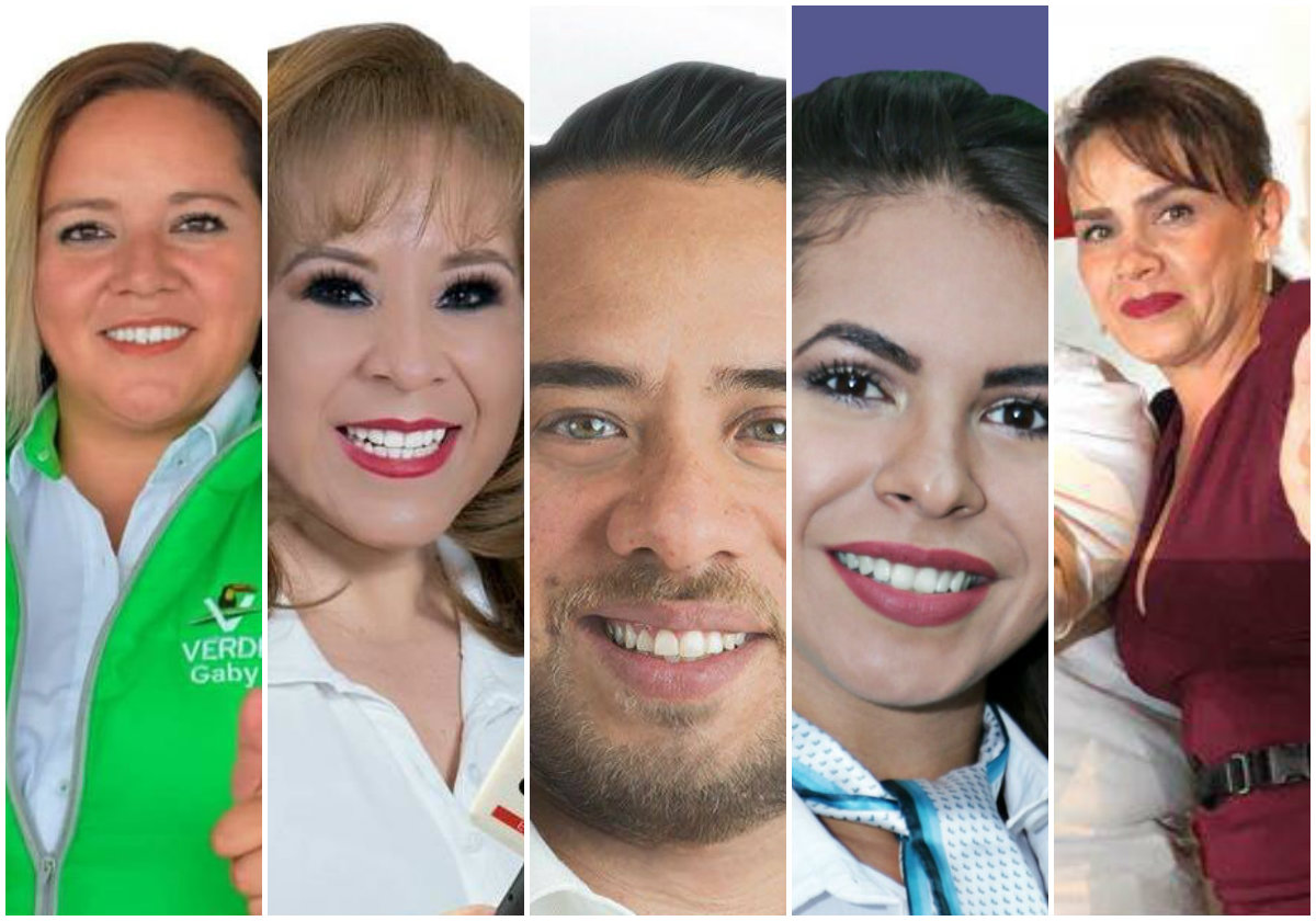Una modelo se cuela entre candidatos del distrito 17 de Puebla