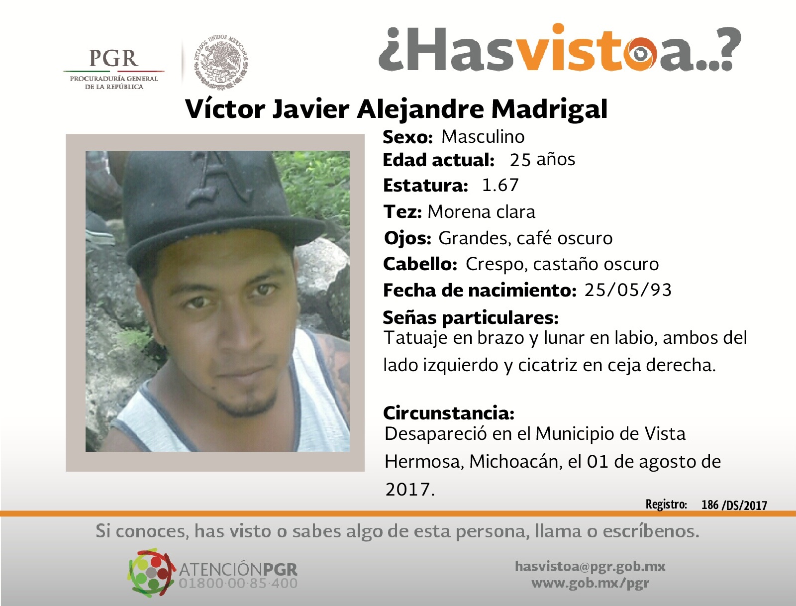 Ayúdanos a localizar a Victor Javier Alejandre