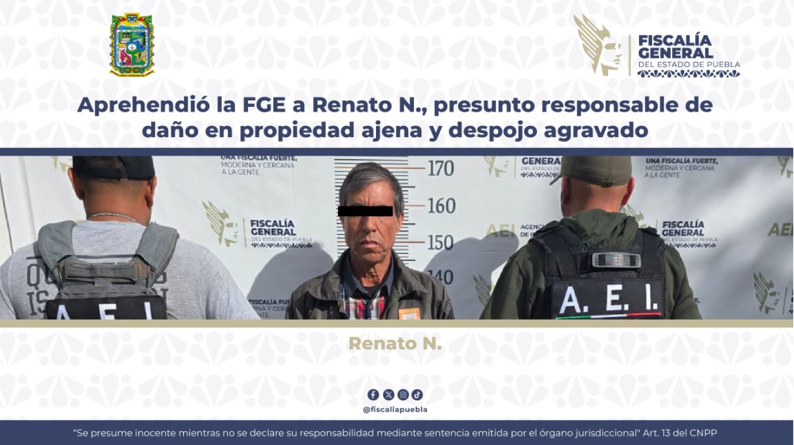 Cae Renato de daño en propiedad ajena y despojo agravado en Xoxtla