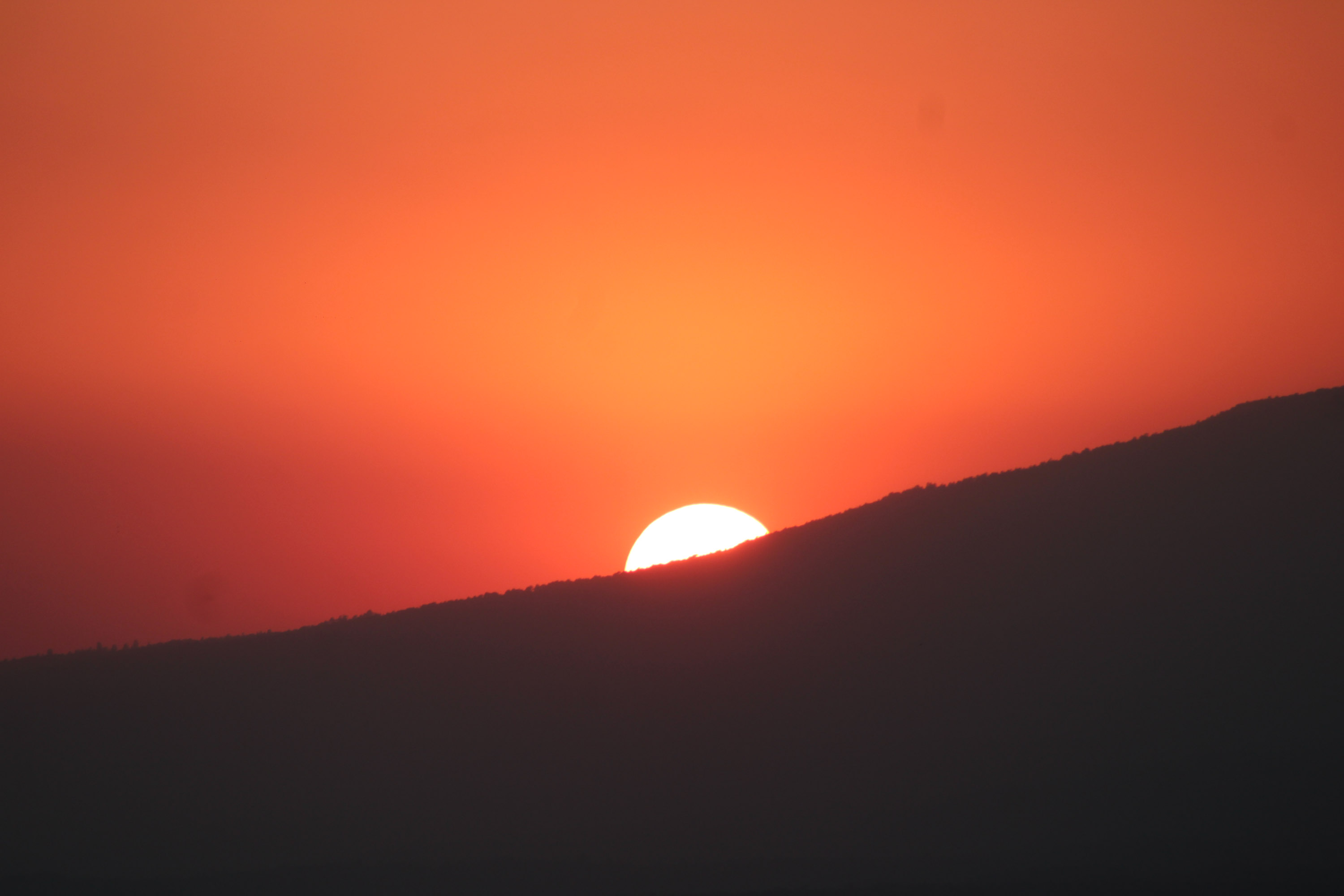 Atardecer espectacular y anaranjado desde San Pedro Cholula
