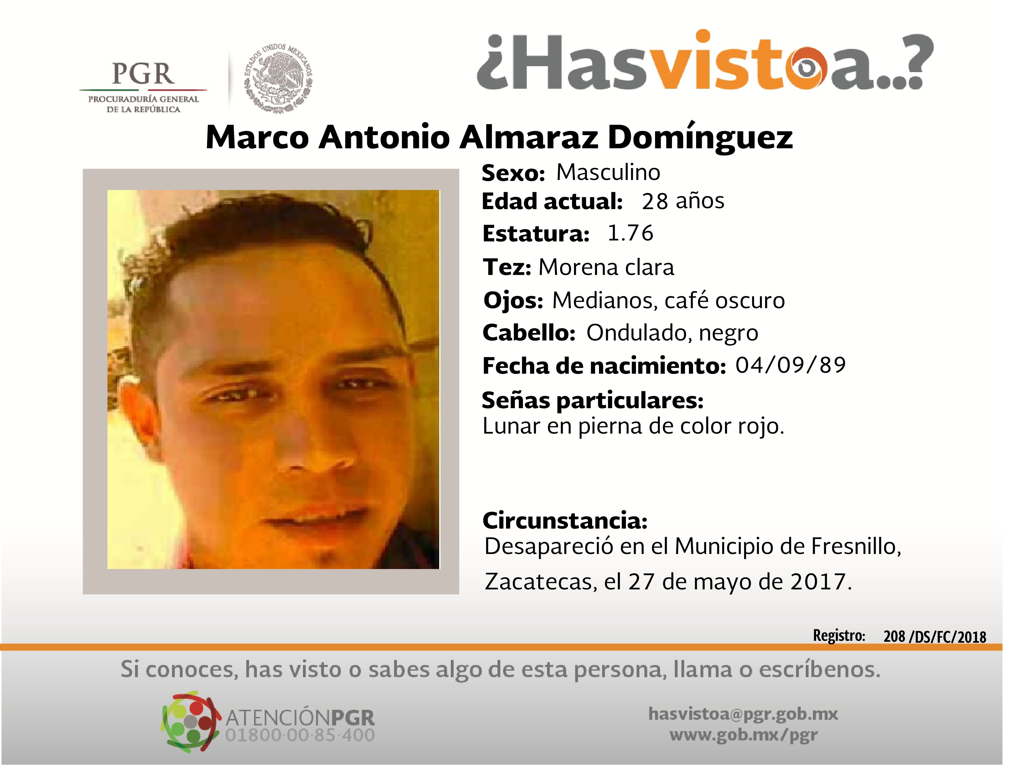 Ayúdanos a localizar a Marco Antonio
