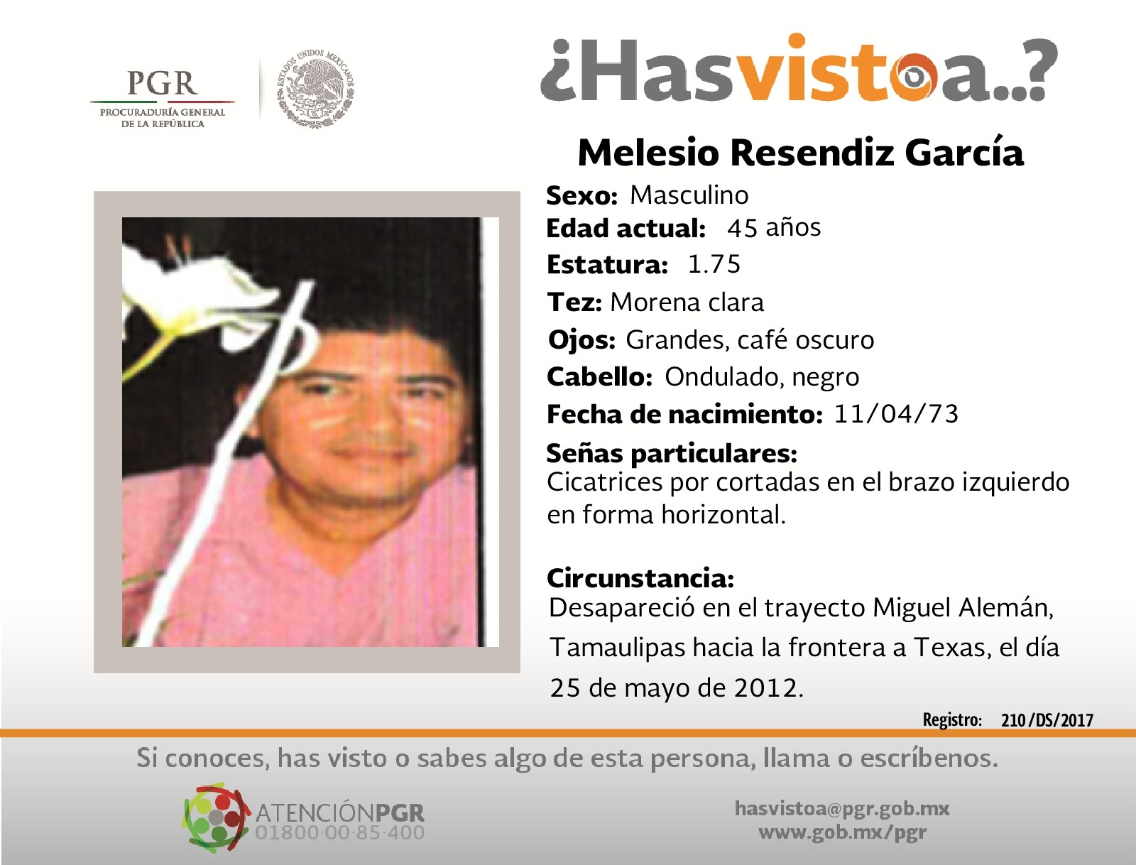 #SeBusca Ayúdanos a localizar a Melesio Resendiz