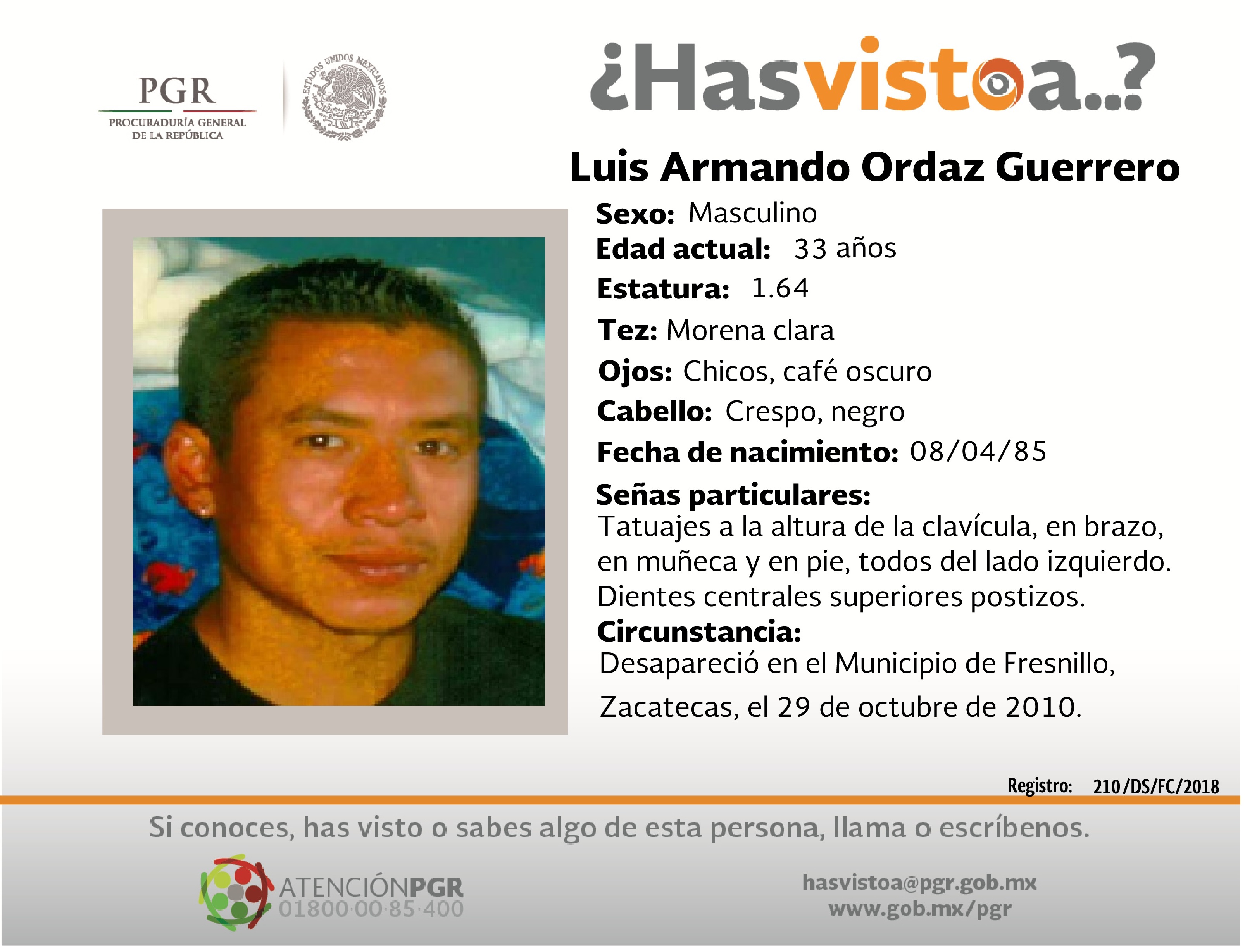 Ayúdanos a localizar a Luis Armando