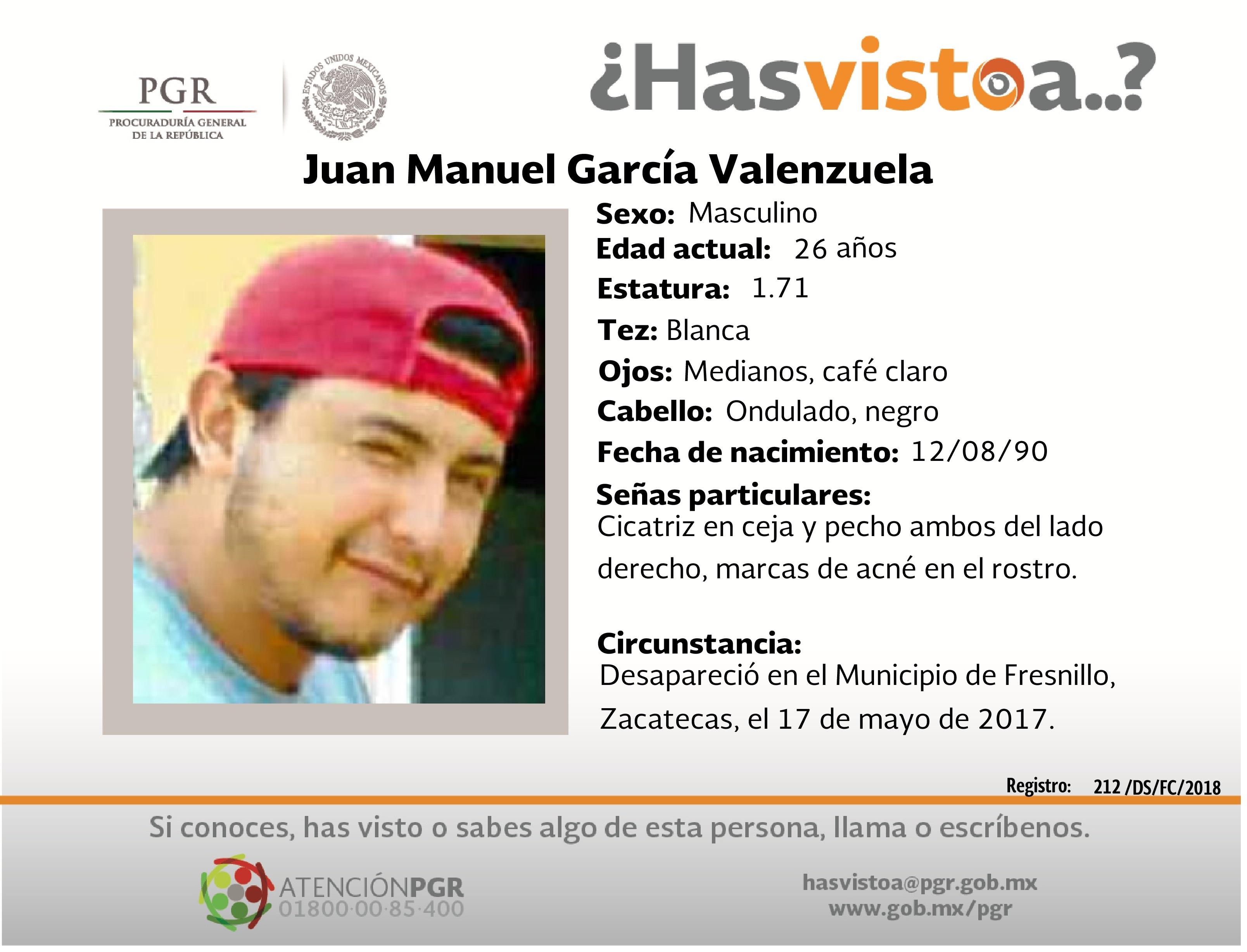 Ayúdanos a localizar a Juan Manuel García