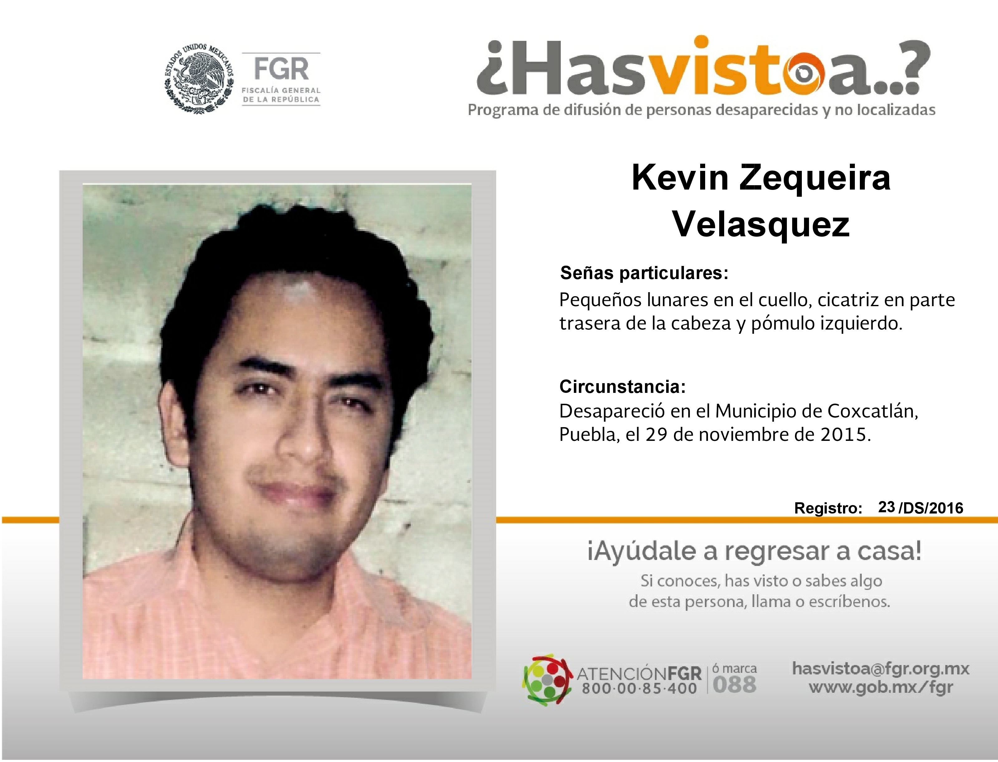 Kevin Zequeira desapareció en Coxcatlán