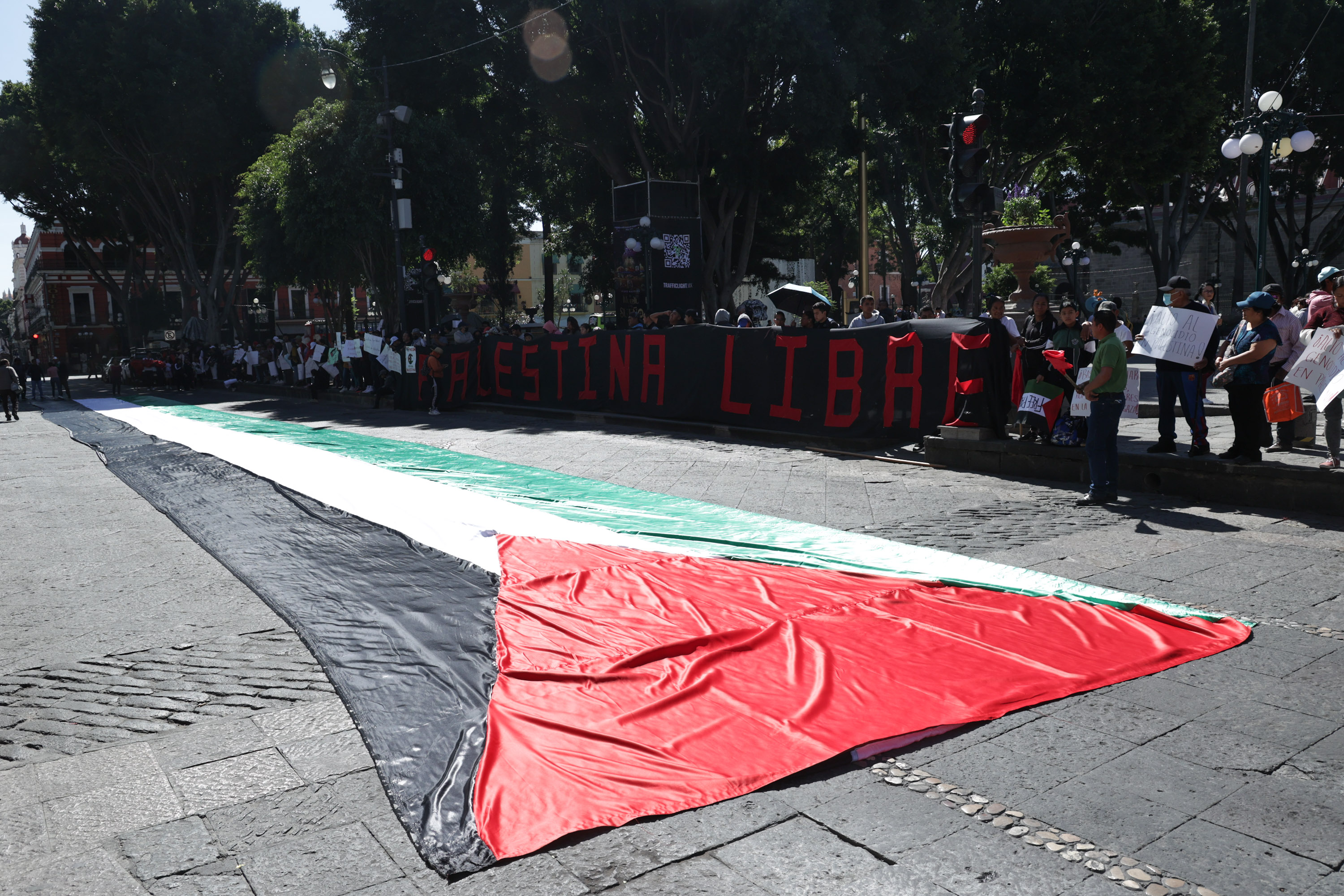 VIDEO Antorcha Campesina se manifiesta en solidaridad con Palestina