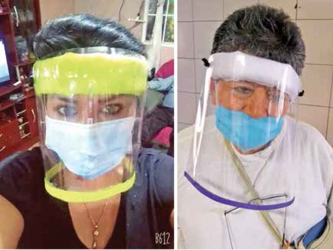Ante escasez de insumos, improvisan caretas con botellas de PET