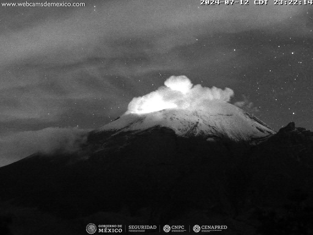 Popocatépetl, en calma; registra 16 exhalaciones de baja intensidad