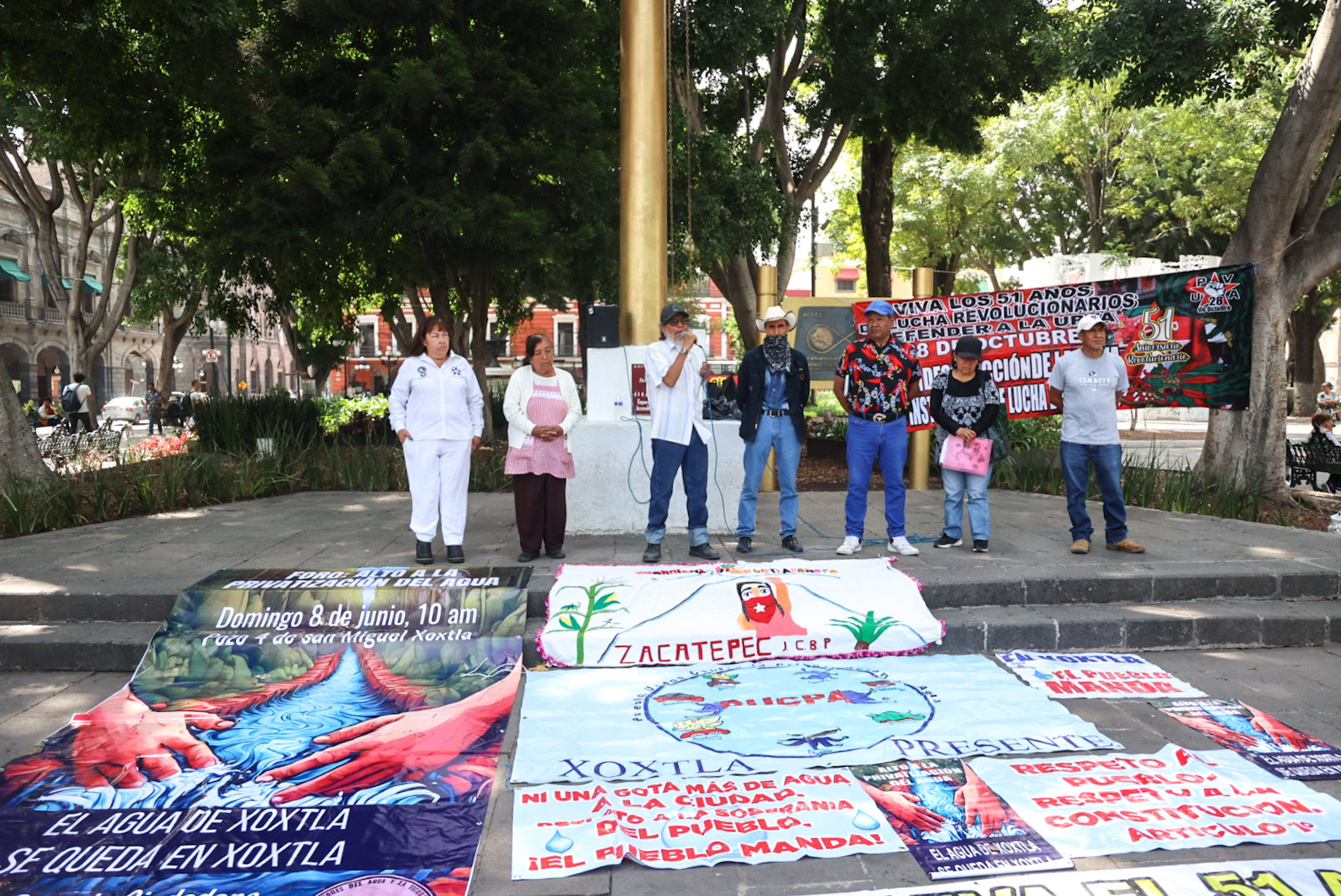 VIDEO Habitantes de San Miguel Xoxtla piden un alto a la privatización del agua