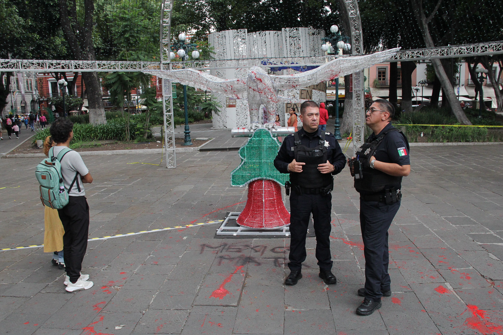 Segob en contra de actos vandálicos registrados en el zócalo de Puebla