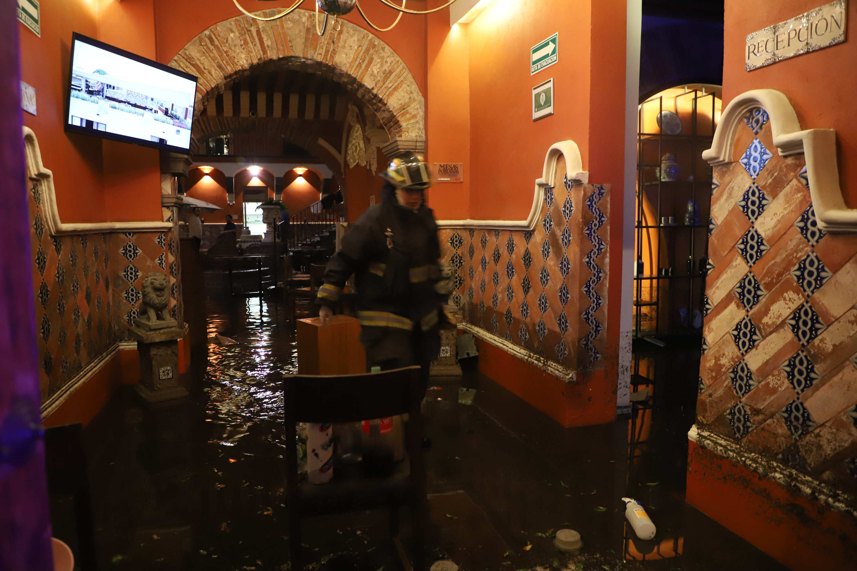 Centro Histórico de Puebla quedó inundado