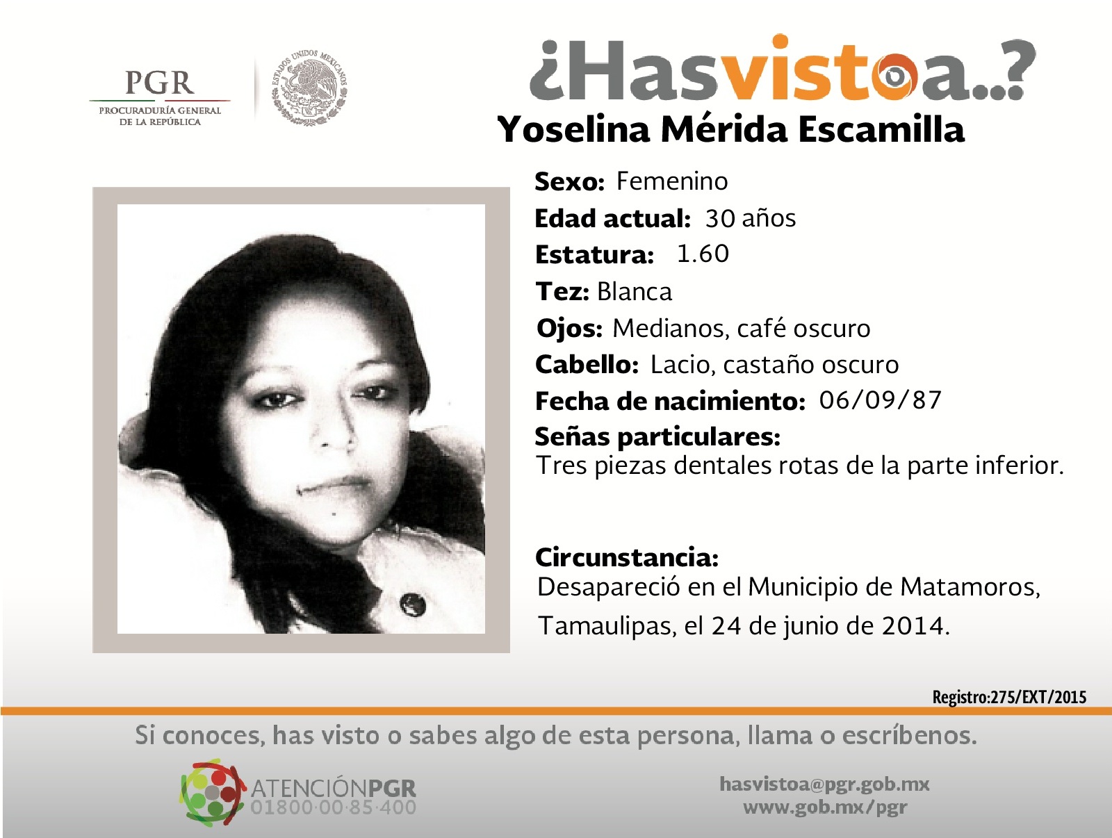 #SeBusca Ayúdanos a localizar a Yoselina Mérida