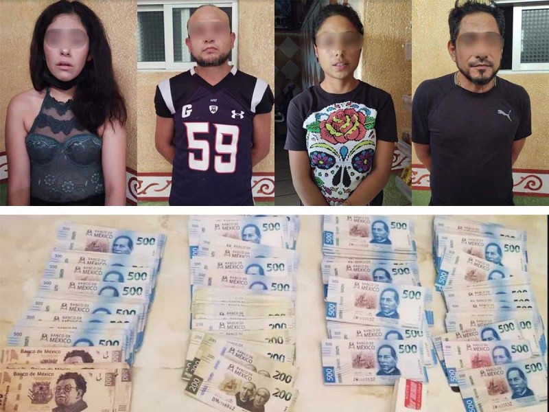 Detienen a banda con 200 mil pesos en billetes falsos
