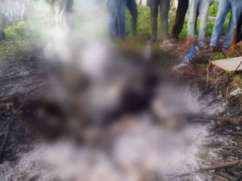 En Santiago El Pinar, Chiapas, queman vivo a presunto ladrón