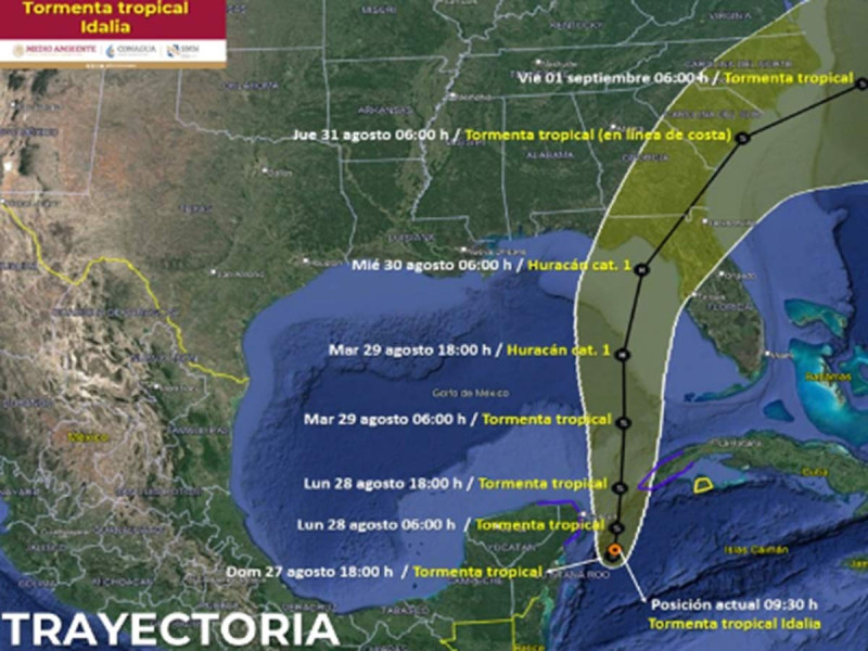 Se forma la Tormenta Tropical Idalia frente a Cozumel