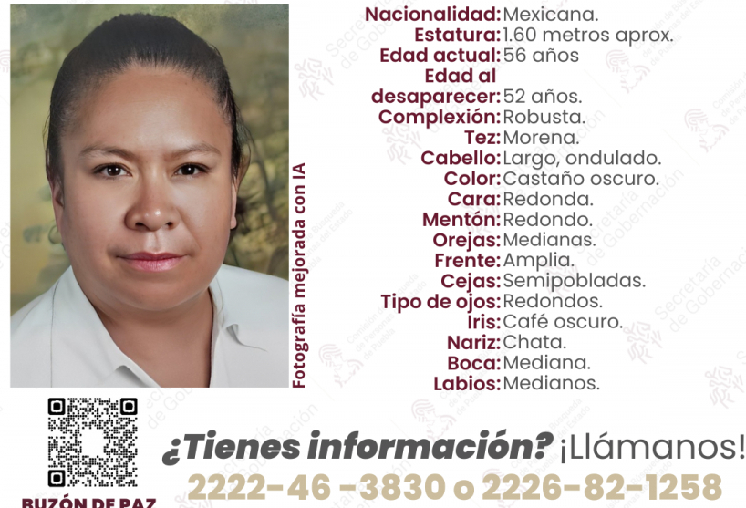 Buscan a Laura de 52 años; desapareció en Amozoc