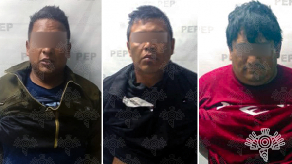 Caen tres hombres por robo a transeúnte en Cuautlancingo