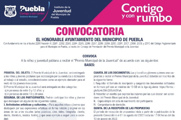 Ayuntamiento de Puebla reconocerá a niños, niñas y jóvenes destacados