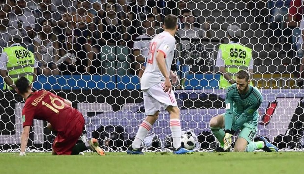 En partido frenético, Portugal y España empatan a 3 goles