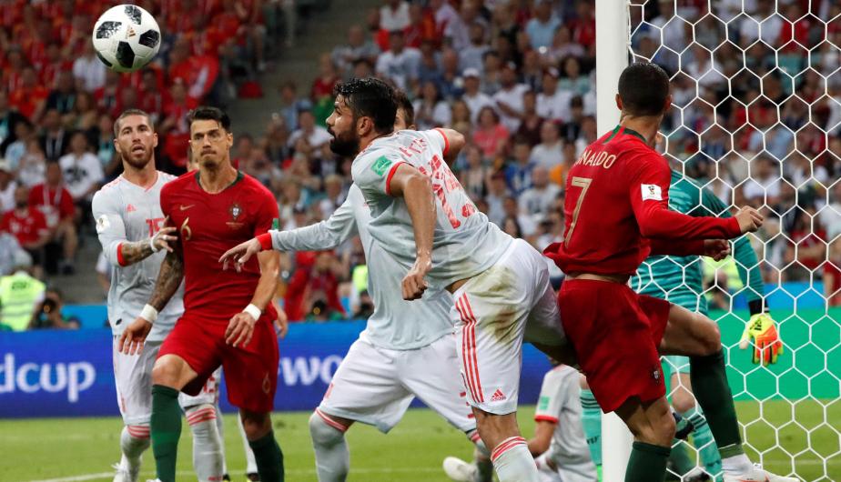 En partido frenético, Portugal y España empatan a 3 goles