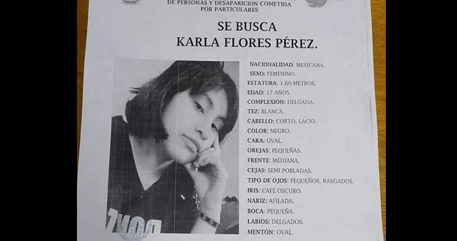 Desaparece otra jovencita en Puebla, Karla, de 17 años