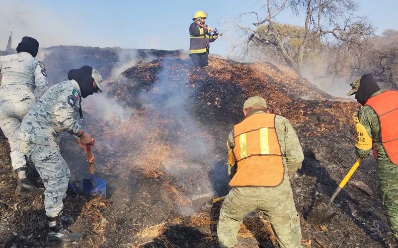 Alerta: incendio de pastizal amaga con propagarse al Pedregal de la Calera