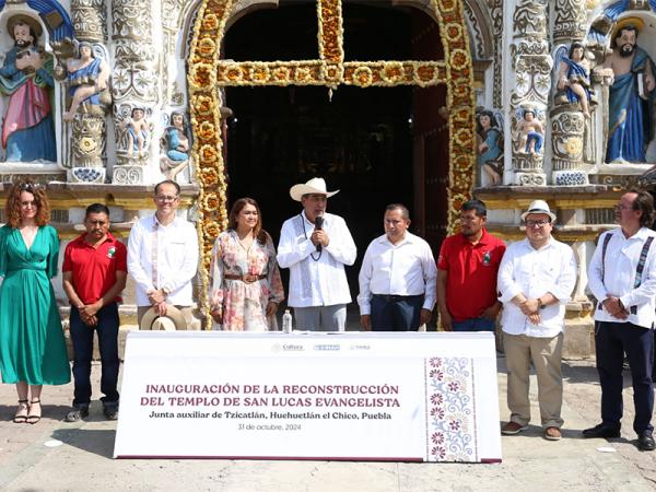 Céspedes entrega en Huehuetlán el Chico rehabilitación de primaria del templo 