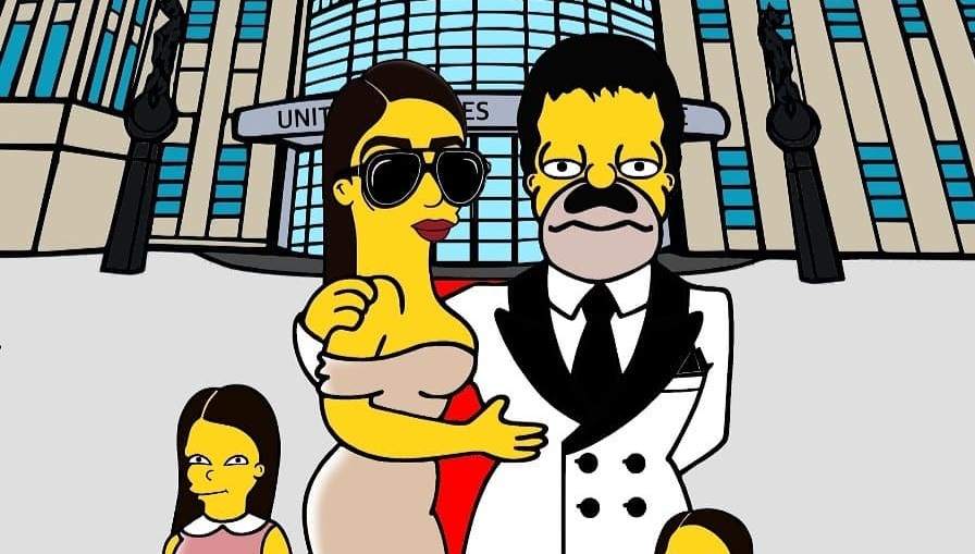 FOTOS Emma Coronel y El Chapo al estilo de Los Simpson