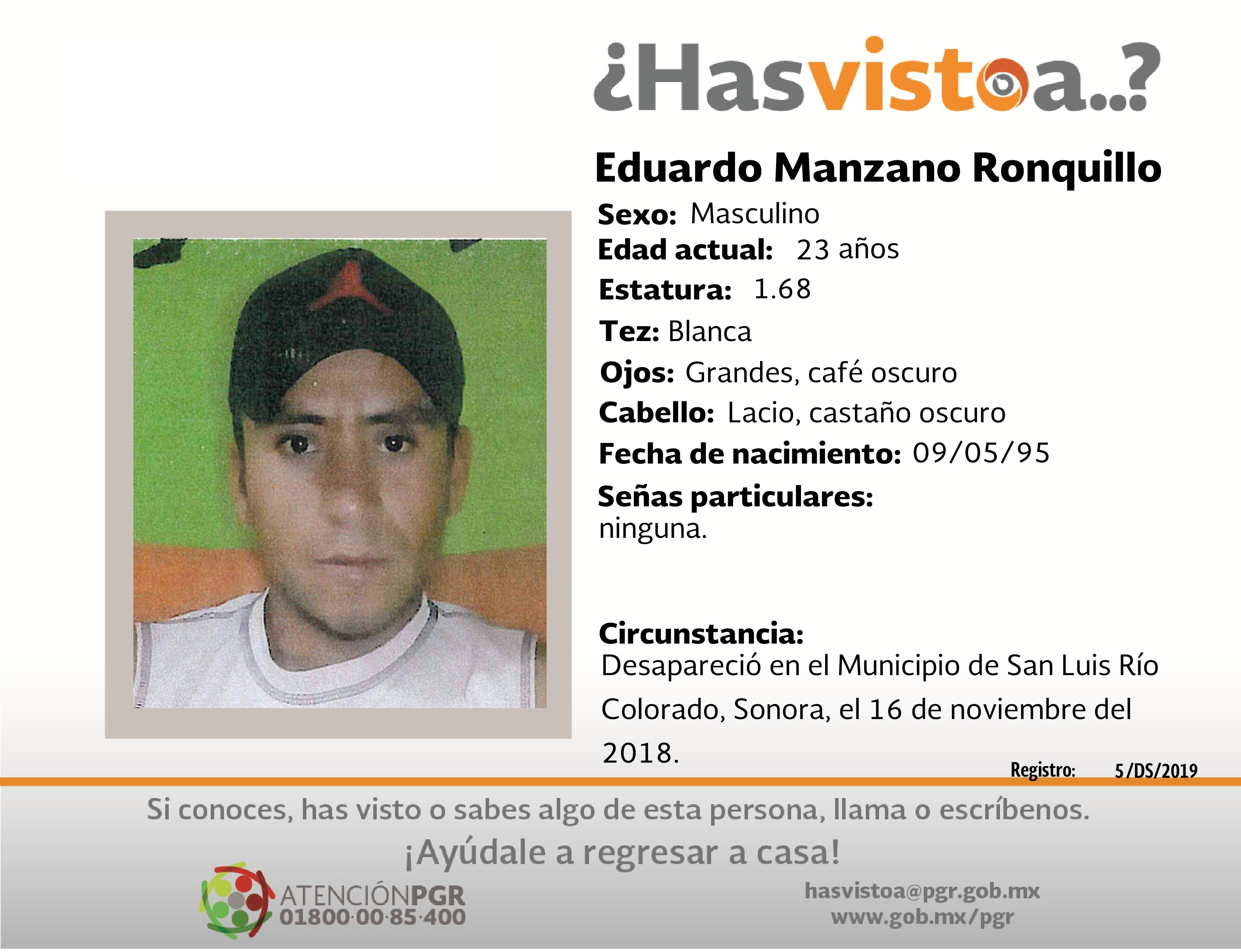 Ayúdanos a localizar a Eduardo Manzano