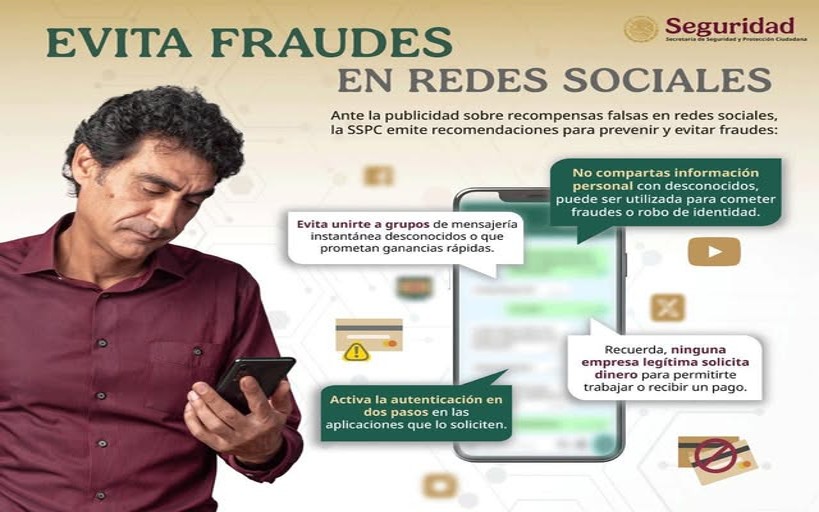 SSPC alerta sobre fraudes por recompensas falsas en redes sociales