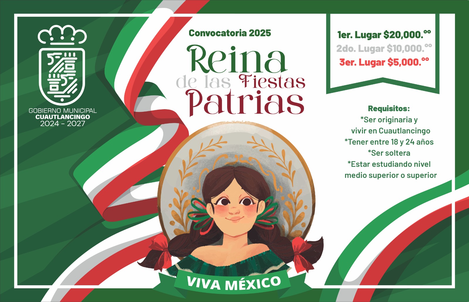 Cuautlancingo en busca de la Reina de las Fiestas Patrias 2025 