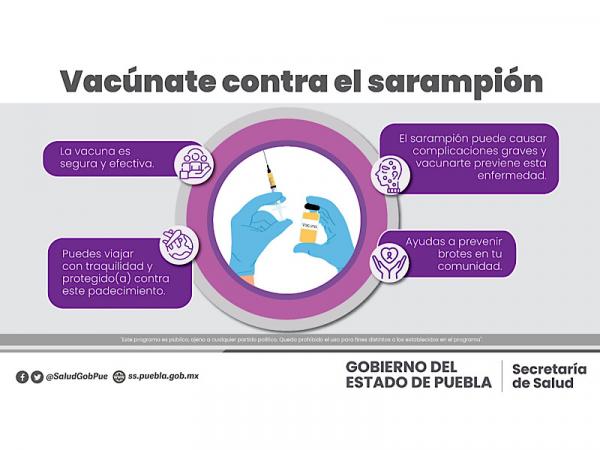 Extiende Salud jornada de vacunación contra sarampión y poliomielitis en Puebla