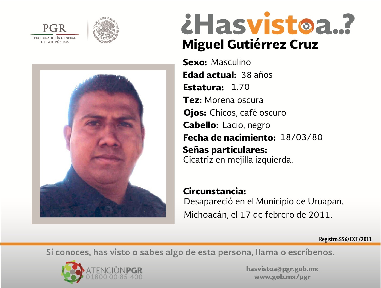 Ayúdanos a localizar a Miguel Gutiérrez