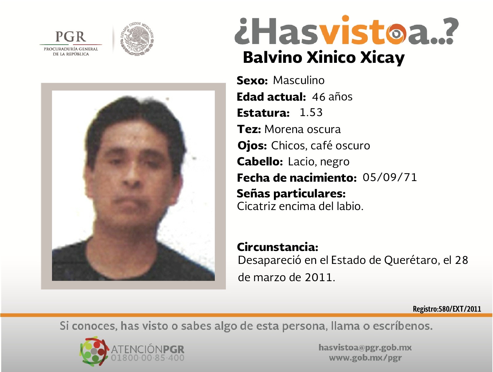 Ayúdanos a localizar a Balvino Xinico