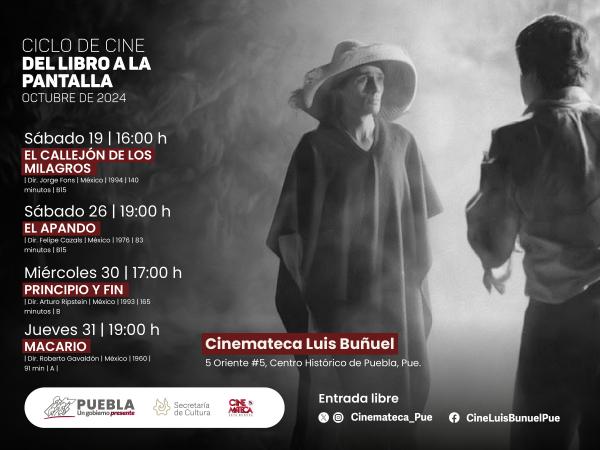 Presentan ciclo Del libro a la pantalla en Cinemateca Luis Buñuel