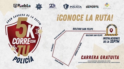 Estos son los cierres viales por la carrera Corre con tu Policía