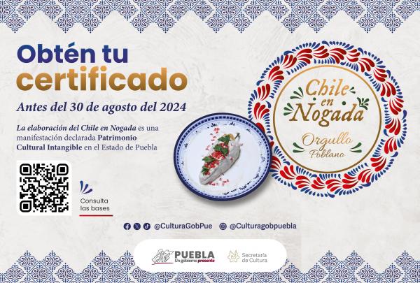 El 30 de agosto finaliza periodo de certificación de marca Chile en Nogada, Orgullo Poblano